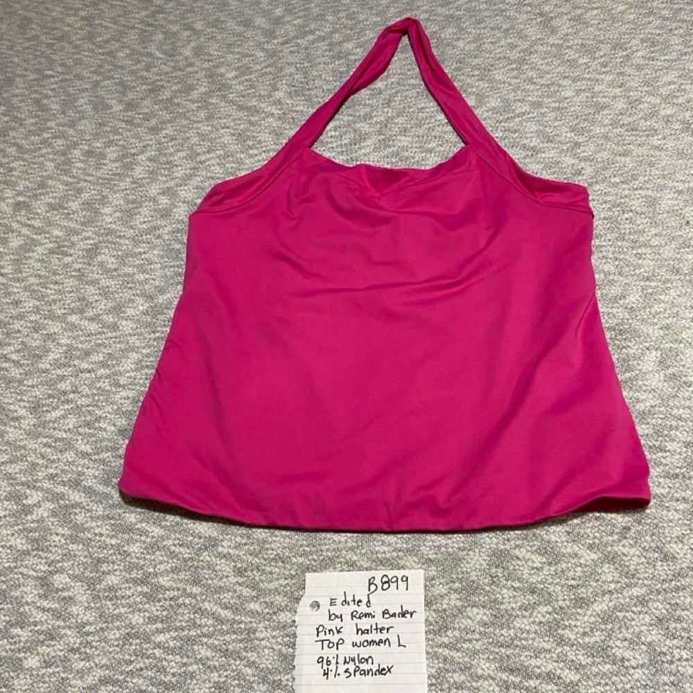 Edited by Reminder Bader Pink halter top in nylon & spandex women L. SKU-B899